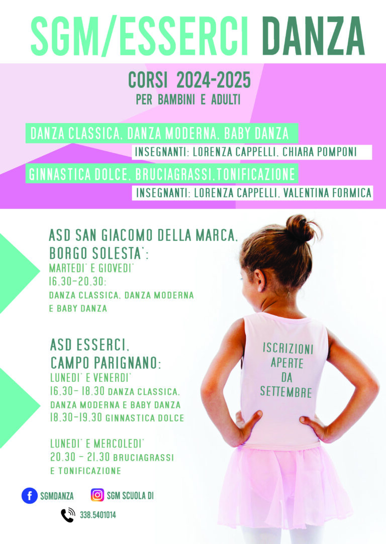 CORSI DI DANZA E GINNASTICA PER ADULTI – info 338.5401014